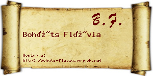Boháts Flávia névjegykártya